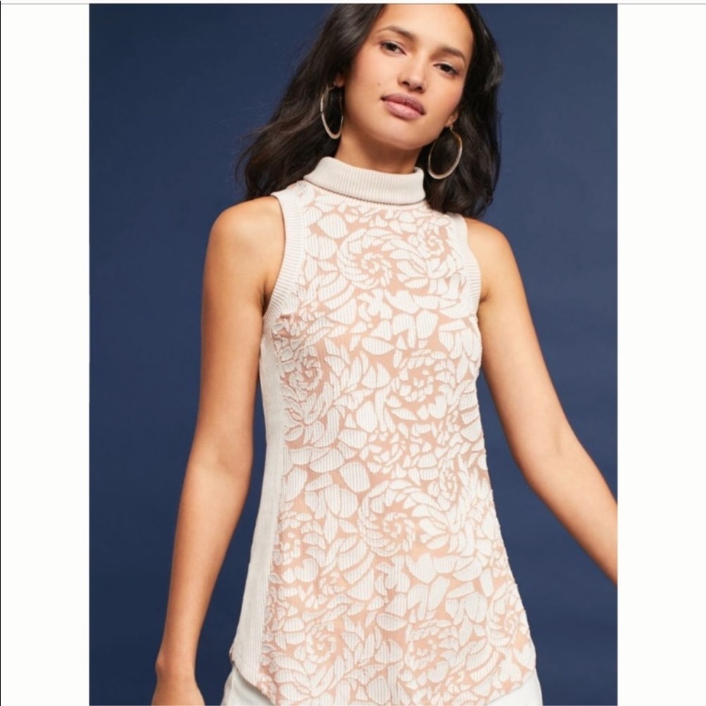 Anthropologie Meadow Rue Burnout Turtleneck Tank S